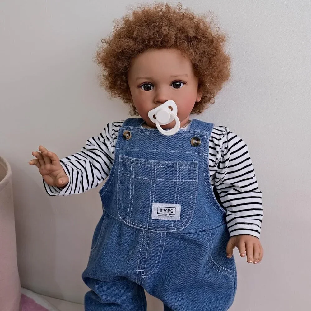 🆕26Inch African American Reborn Baby Dolls Soft Cloth Body Black Boy Pippa